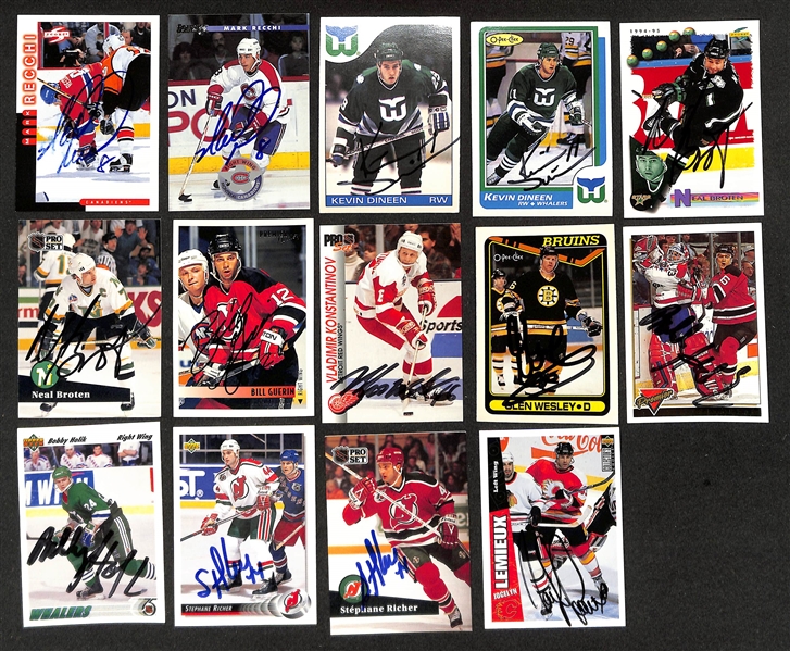 Lot of (245+) Signed Hockey Cards w. Ron Francis, Nicklaus Lidstrom, + (JSA Auction Letter)