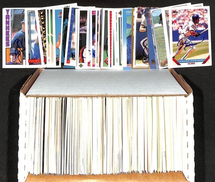 Lot of (400+) Mostly Baseball-Related Signed Cards w. Andre Dawson, Paul Molitor, Vladimir Guerrero, Dave Righetti, Steve Barber, Mark Grace, + (JSA Auction Letter)