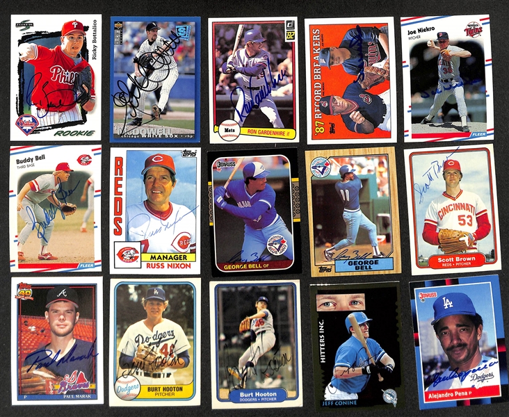 Lot of (400+) Mostly Baseball-Related Signed Cards w. Andre Dawson, Tony LaRussa, Jim Fregosi, Joe Torre, Dave Concepcion, + (JSA Auction Letter)