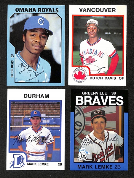 Lot of (350+) Mostly Minor League Baseball-Related Signed Cards w. Craig Biggio, Curt Schilling, Jeff Conine, Joe Girardi, Jerome Walton, Gary Varsho, + (JSA Auction Letter)