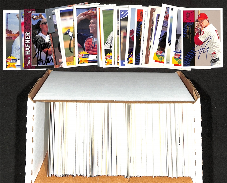 Lot of (400+) Mostly Minor League Baseball-Related Signed Cards w. Scott Rolen, Johnny Damon, Mike Cameron, Rob Picciolo, Roger Salkeld, Mark Grudzielanek, + (JSA Auction Letter)
