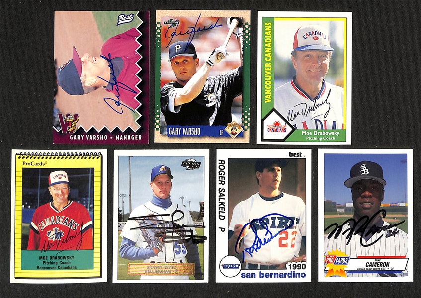 Lot of (400+) Mostly Minor League Baseball-Related Signed Cards w. Mike Piazza, Mike Lieberthal, Scott Eyre, Abraham Nunez, Antonio Alfonseca, Claude Osteen, + (JSA Auction Letter)