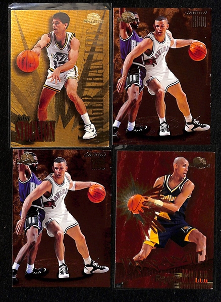 Lot of (250+) 1990s Basketball Mostly Insert Cards w. (5) 1995-96 Skybox Larger Than Life- Jason Kidd, (2) Glenn Robinson, Grant Hill, John Stockton 