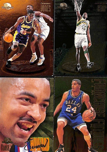 Lot of (250+) 1990s Basketball Mostly Insert Cards w. (5) 1995-96 Skybox Larger Than Life- Jason Kidd, (2) Glenn Robinson, Grant Hill, John Stockton 