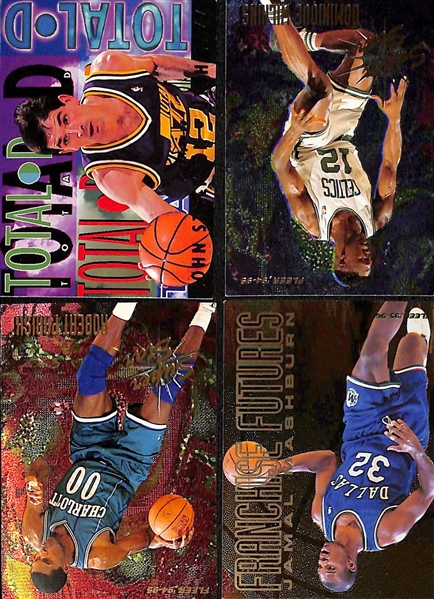 Lot of (250+) 1990s Basketball Mostly Insert Cards w. (5) 1995-96 Skybox Larger Than Life- Jason Kidd, (2) Glenn Robinson, Grant Hill, John Stockton 