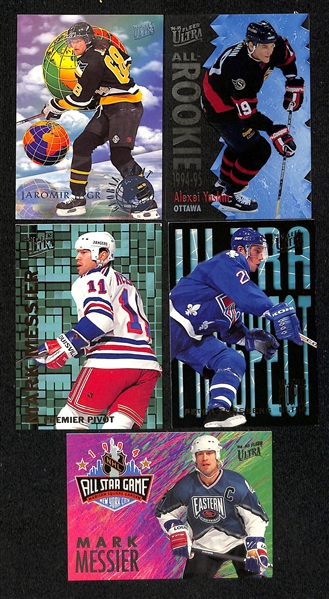 Lot of (150+) Hockey Cards Mostly Stars, Inserts, Rookies w. 1990-91 Score Martin Brodeur Rookie, 1994-95 Ultra Martin Brodeur All Rookie, 1989-90 Topps Joe Sakic Rookie, +