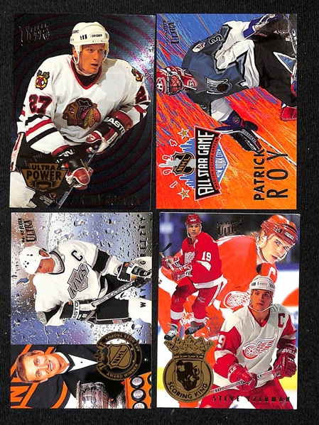 Lot of (150+) Hockey Cards Mostly Stars, Inserts, Rookies w. 1990-91 Score Martin Brodeur Rookie, 1994-95 Ultra Martin Brodeur All Rookie, 1989-90 Topps Joe Sakic Rookie, +