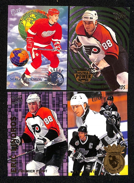 Lot of (150+) Hockey Cards Mostly Stars, Inserts, Rookies w. 1990-91 Score Martin Brodeur Rookie, 1994-95 Ultra Martin Brodeur All Rookie, 1989-90 Topps Joe Sakic Rookie, +