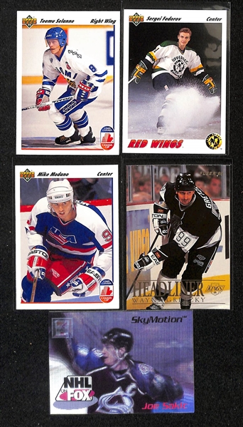 Lot of (150+) Hockey Cards Mostly Stars, Inserts, Rookies w. 1990-91 Score Martin Brodeur Rookie, 1994-95 Ultra Martin Brodeur All Rookie, 1989-90 Topps Joe Sakic Rookie, +