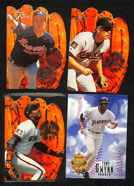 Lot of (150+) Mostly 1990s Baseball Star, Insert, & Rookie Cards w. 1994 Flair Ken Griffey Jr Hot Gloves, 1989 Fleer Ken Griffey Jr Rookie, 1989 Score Traded Ken Griffey Jr Rookie, +