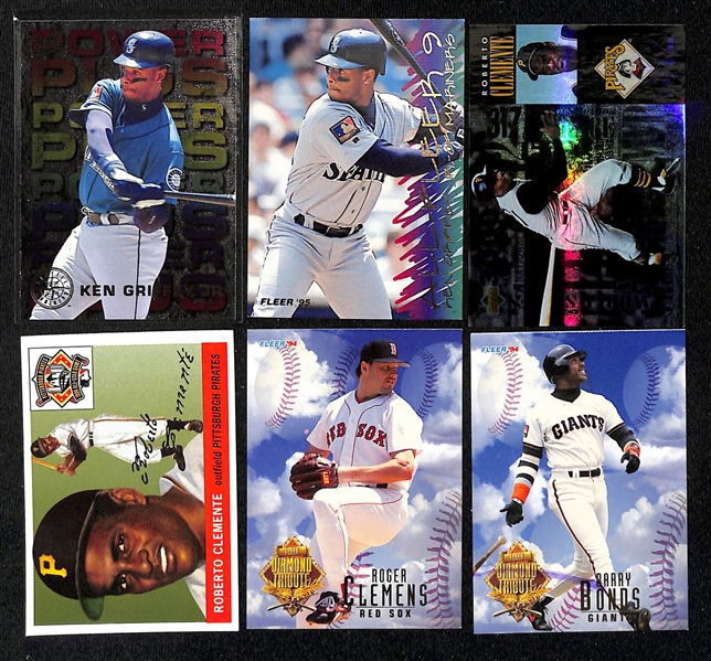 Lot of (150+) Mostly 1990s Baseball Star, Insert, & Rookie Cards w. 1994 Flair Ken Griffey Jr Hot Gloves, 1989 Fleer Ken Griffey Jr Rookie, 1989 Score Traded Ken Griffey Jr Rookie, +
