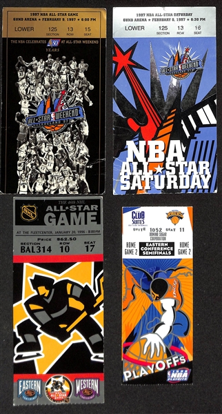 Lot of (10) Playoff and All Star Game Tickets w. (3) Super Bowl Tickets - Super Bowl 27 & (2) Super Bowl 31