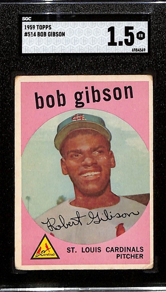 1959 Topps Bob Gibson Rookie Card #514 Graded SGC 1.5