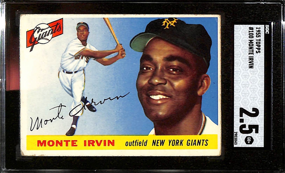 Lot of (2) SGC Graded 1955 Topps Cards - Yogi Berra #198 (SGC 3), Monte Irvin #100 (SGC 2.5)