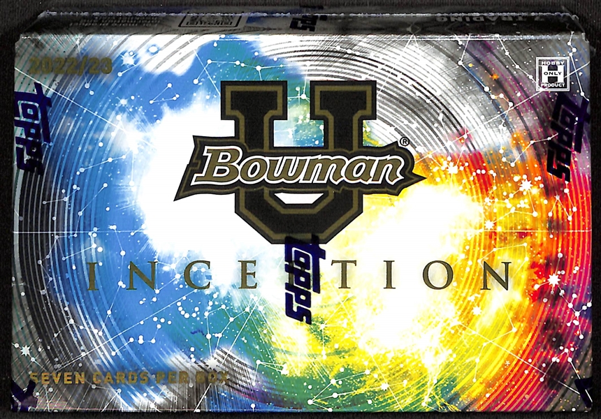 2022-23 Bowman University Inception Sealed Hobby Box (2 Autographs per Box) - Possible Caitlin Clark, Victor Wembanyama, CJ Stroud