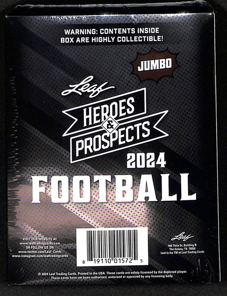 2024 Leaf Heroes & Prospects Football Sealed Jumbo Hobby Box (12 Autographs per Box)