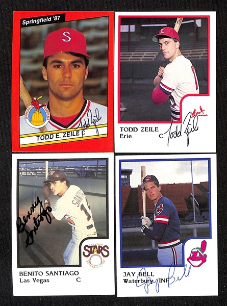 Lot of (600+) Signed Mostly Minor League Baseball Cards w. Todd Zeile, Benito Santiago, Jay Bell, + (JSA Auction Letter)