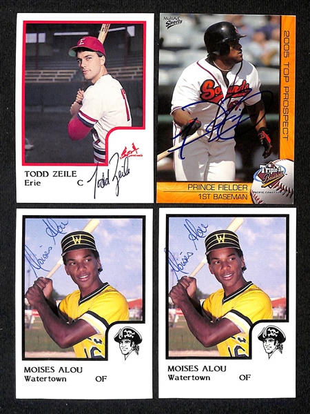 Lot of (640+) Signed Mostly Minor League Baseball Cards w. Todd Zeile, Prince Fielder, Moises Alou, Dwight Smith, + (JSA Auction Letter)