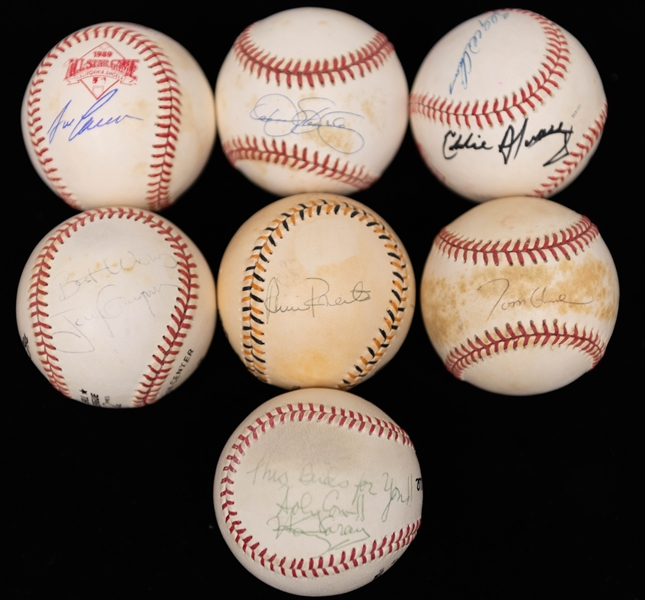 Lot of (7) Signed Baseballs w. Harry Carey & Tony Gwynn (Includes JSA Auction Letter)