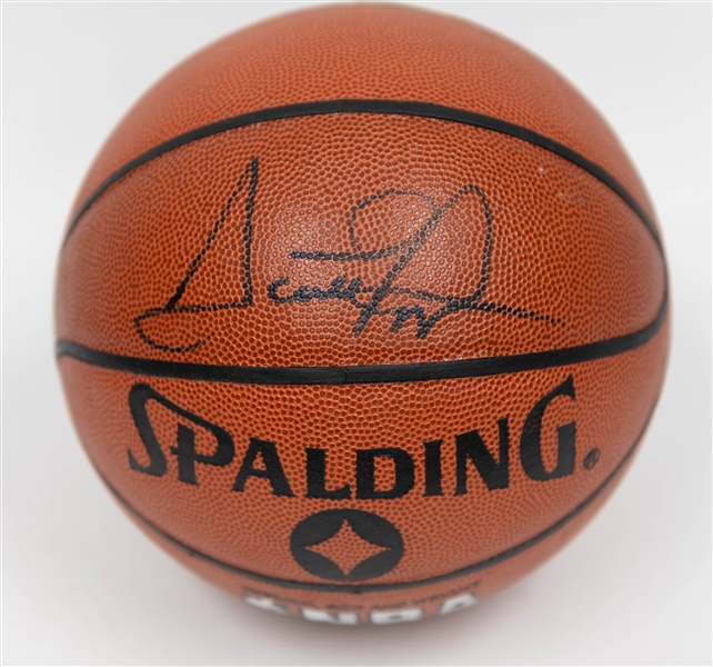 Scottie Pippen Signed Spalding Official NBA Basketball (Includes JSA Sticker) - Boldly Signed in Black Sharpie