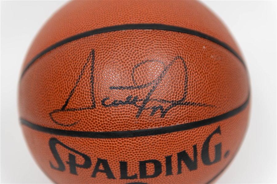 Scottie Pippen Signed Spalding Official NBA Basketball (Includes JSA Sticker) - Boldly Signed in Black Sharpie
