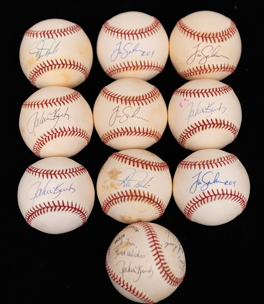 Lot of (10) Signed Baseballs w. Tim Salmon, John Kruk, & Darren Daulton (Includes JSA Auction Letter)