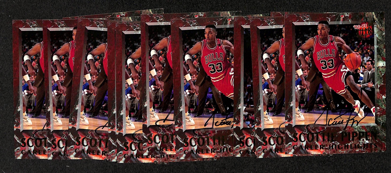 (12) Signed Scottie Pippen 1992-93 Career Highlights Cards (JSA Auction Letter)