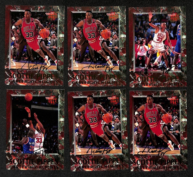 (12) Signed Scottie Pippen 1992-93 Career Highlights Cards (JSA Auction Letter)