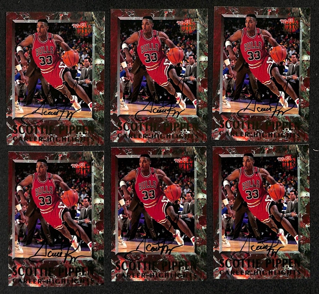 (12) Signed Scottie Pippen 1992-93 Career Highlights Cards (JSA Auction Letter)