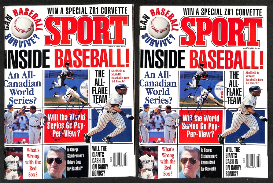 (8) Signed Baseball & Basketball Cards w. Tony Gwynn, Tom Glavine, Clyde Drexler, and Scotty Pippen (JSA Auction Letter)