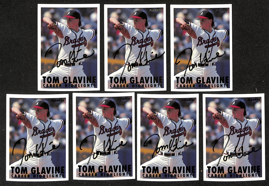 (18) Signed Baseball Cards w. Tony Gwynn, Nolan Ryan, (13) Tom Glavine, (2) Tim Salmon, Mike Jackson (JSA Auction Letter)