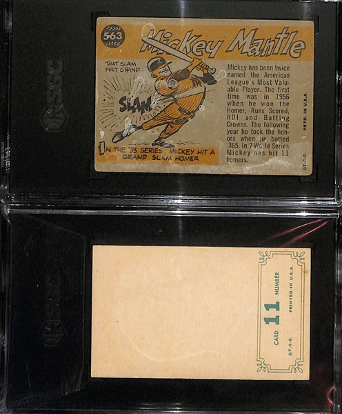 Lot of (2) SGC Graded Mickey Mantle Cards - 1960 Topps All Star (SGC 1), 1965 Topps Embossed (SGC 4.5) 