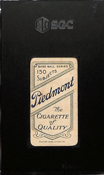 1909 T206 Nap Lajoie (HOF, Portrait) Tobacco Card (Piedmont Cigarettes Back) Graded SGC 1.5