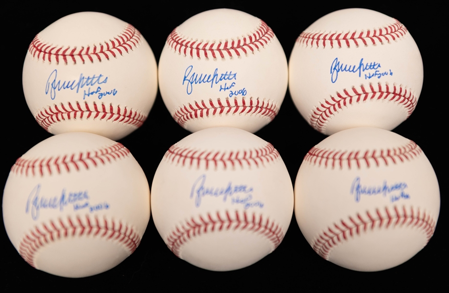 Lot of (6) Bruce Sutter (d. 2022) Signed Rawling Baseballs with HOF 2006 Inscriptions (MLB Authentic) - Directly From Bruce Sutter's Family