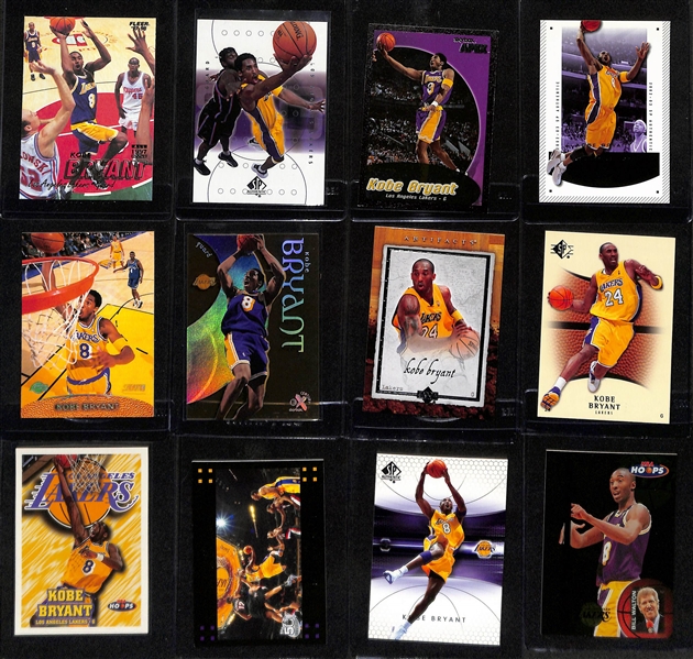 Lot of (43) Kobe Bryant Cards with Inserts - Inc. 2009-10 Bowman Heritage Blue (#/1948), 1997-98 Topps Finest Showstoppers, 1999-00 Masters of the Hardwood, +