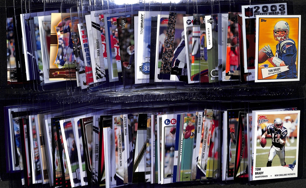 Lot of (78) Tom Brady Cards with Inserts - Inc. 2010 Topps 52 Bowman, 2004 Topps Chrome, 2010 Topps 75th Draft, 2005 Honors, 2009 Prestige, 2006 Elite, +