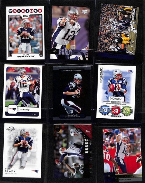 Lot of (78) Tom Brady Cards with Inserts - Inc. 2010 Topps 52 Bowman, 2004 Topps Chrome, 2010 Topps 75th Draft, 2005 Honors, 2009 Prestige, 2006 Elite, +