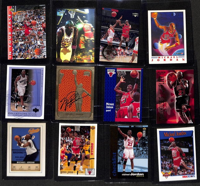 Lot of (70) Michael Jordan Cards with Inserts - Inc. 1995-96 Fleer Ultra Scoring Kings, 1998-99 Upper Deck Commemorative Collection, (2) 1989-90 Fleer All Stars, +