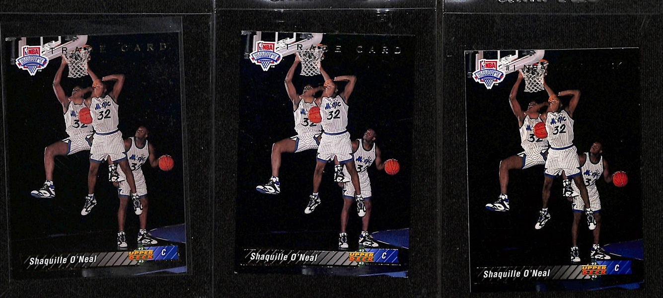 Lot of (51) Shaquille O'Neal Rookie Cards (Inc. Insert Rookies) w. (3) Stadium Club Members Choice, (7) Upper Deck Trade Card, (6) Stadium Club, +