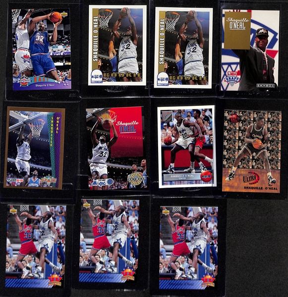 Lot of (51) Shaquille O'Neal Rookie Cards (Inc. Insert Rookies) w. (3) Stadium Club Members Choice, (7) Upper Deck Trade Card, (6) Stadium Club, +