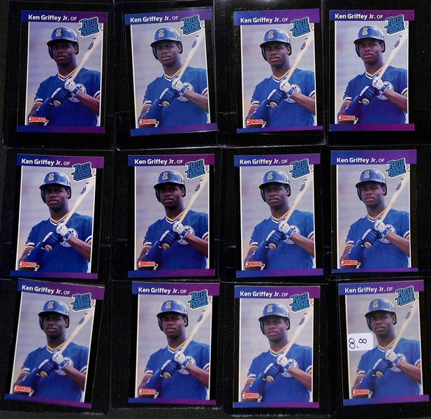 Lot of (31) Ken Griffey Jr Rookie Cards - (2) Topps Traded, (3) Fleer, (2) Donruss Baseball's Best, Donruss The Rookies, (23) Donruss