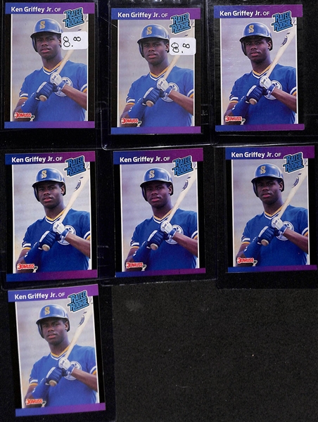 Lot of (31) Ken Griffey Jr Rookie Cards - (2) Topps Traded, (3) Fleer, (2) Donruss Baseball's Best, Donruss The Rookies, (23) Donruss