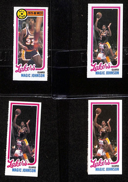 Lot of (34) Magic Johnson & Larry Bird Cards inc. (4) 1980-81 Topps Magic Johnson All Star Rookie Minis, (3) 1980-81 Topps Magic Johnson Rookie Minis, (3) 1981-82 Topps Magic Johnson, +