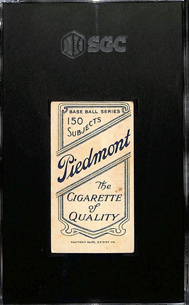 1910 T206 Frank Chance (HOF, Red Portrait) Tobacco Card (Piedmont Cigarettes Back) Graded SGC 3