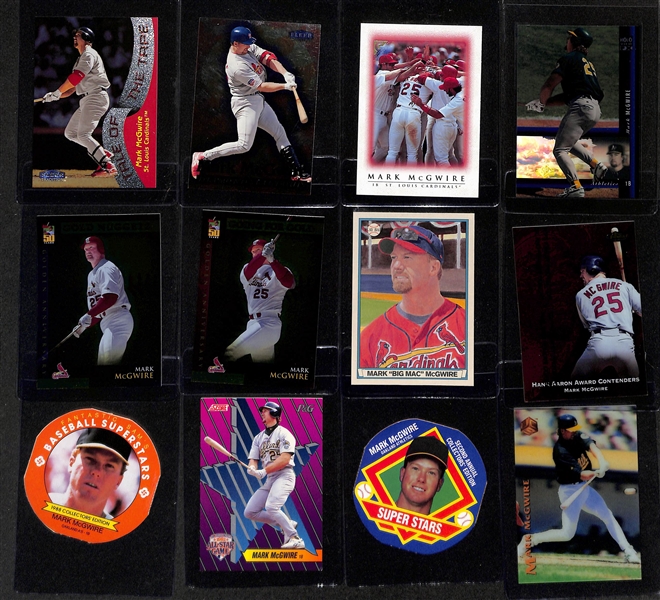 Lot of (65) Mark McGwire & Sammy Sosa Rookie and Insert Cards w. (3) 1985 Topps Mark McGwire Rookies, 1987 Donruss Mark McGwire The Rookies, (4) 1987 Fleer Update Mark McGwire Rookies, +