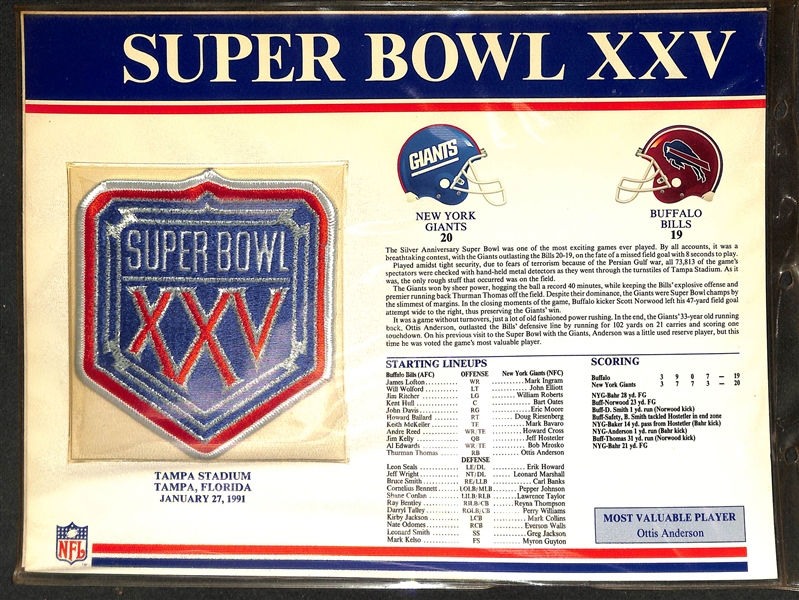 The Official NFL Super Bowl Patch Collection Complete Patch Run (Super Bowl 1- Super Bowl 31)