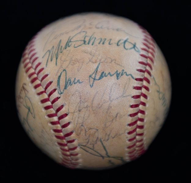 Multi Signed Late 1970s Phillies Team Baseball with Nino Espinosa, Pete Rose, Mike Schmidt, Dallas Green, Steve Carlton, + (JSA Auction Letter)