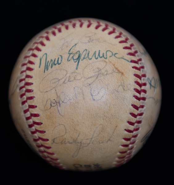 Multi Signed Late 1970s Phillies Team Baseball with Nino Espinosa, Pete Rose, Mike Schmidt, Dallas Green, Steve Carlton, + (JSA Auction Letter)