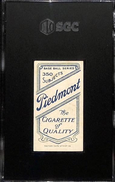 1909 T206 Rube Marquard (HOF, Portrait) Tobacco Card (Piedmont Cigarettes Back) Graded SGC 5