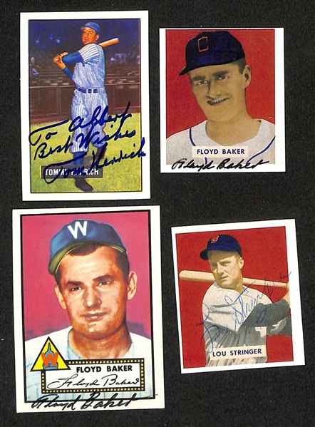 Lot of (46) Signed Old Timers Reprint Baseball Cards inc. Dom DiMaggio, Mel Parnel, Bill Rigney, Dick Groat, Tommy Henrich, + (JSA Auction Letter)